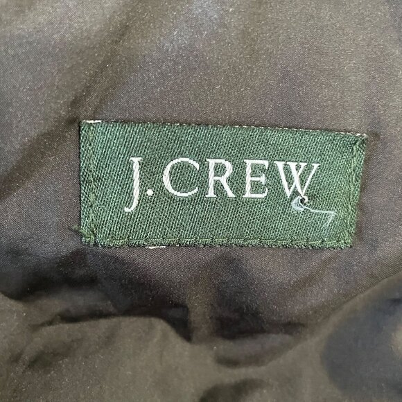 J Crew Black Puffer Vest M Hooded Faux Fur Trim Toggle Closure Winter Preppy Ski - Picture 3 of 11